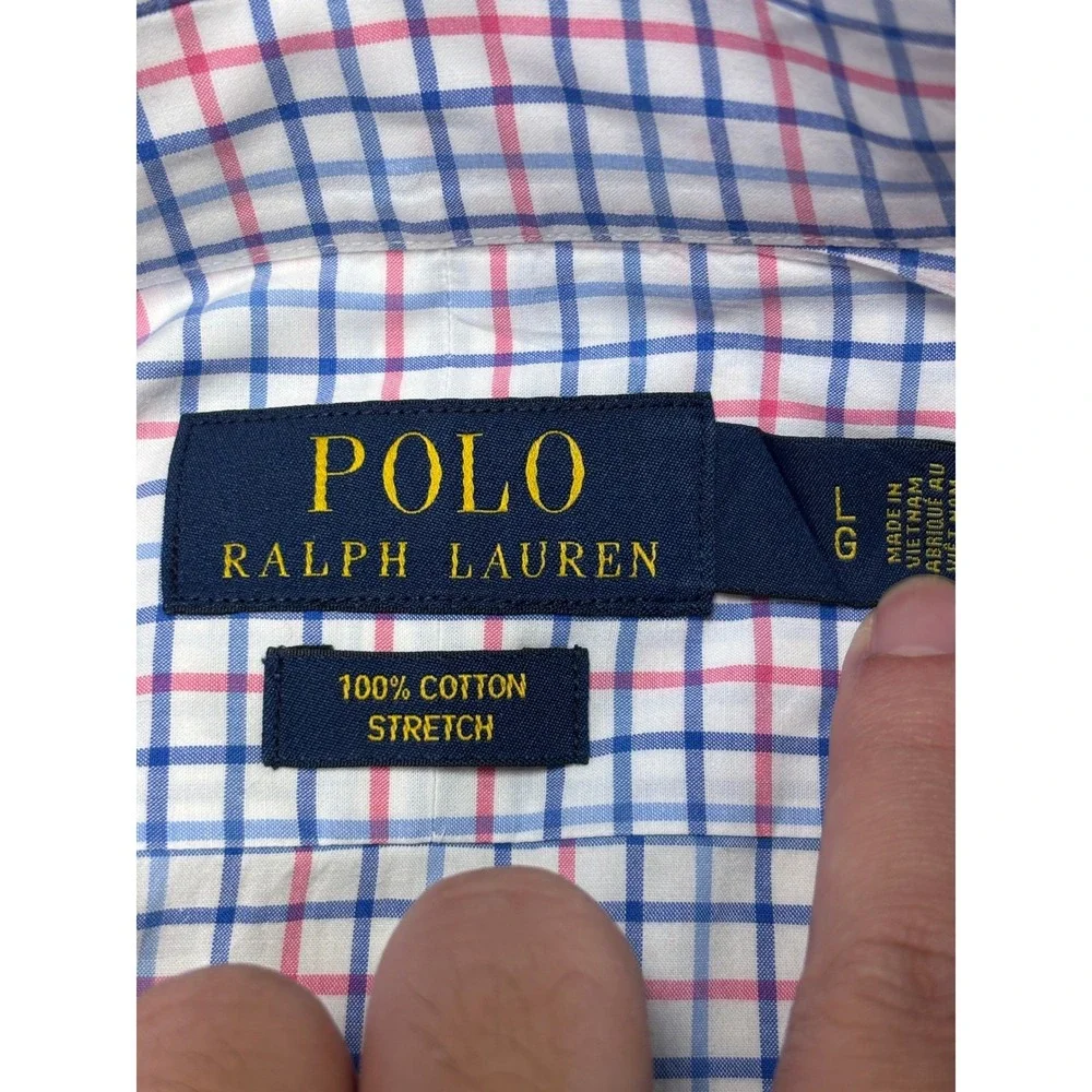 Ralph Lauren Mens Long Sleeve Classic‎ Fit Button Down Plaid Shirt Size L